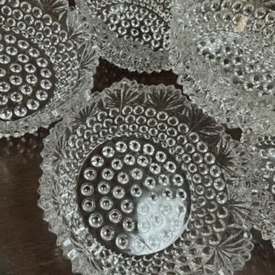 Hobnail glass  bowl set of 6