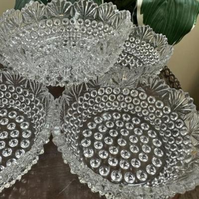 Hobnail glass  bowl set of 6