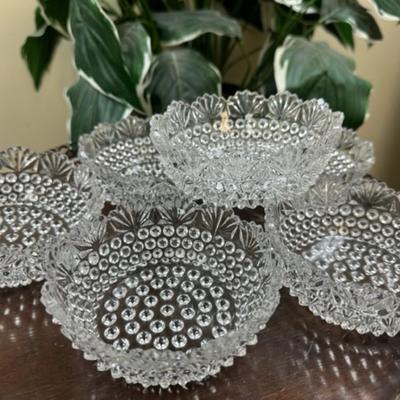 Hobnail glass  bowl set of 6