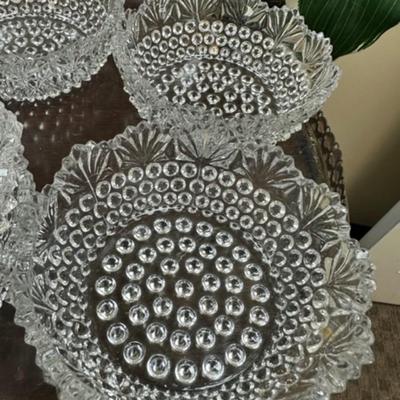 Hobnail glass  bowl set of 6