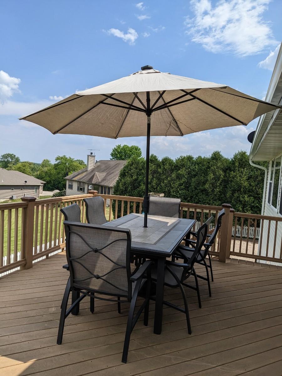 Sunvilla 7 piece sling on sale dining patio set