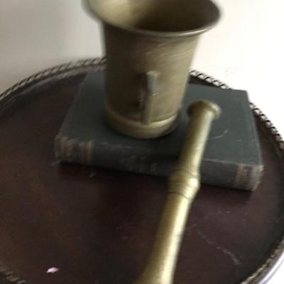 Brass mortar and pestle