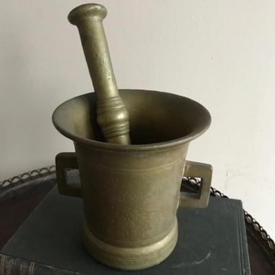 Brass mortar and pestle