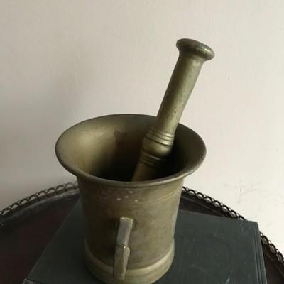 Brass mortar and pestle