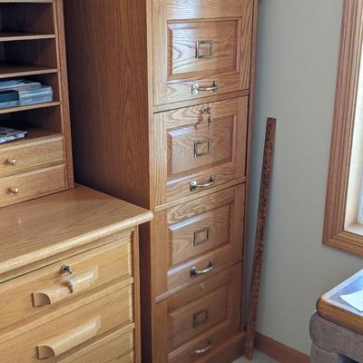 Excellent Oak file Cabinet with Key