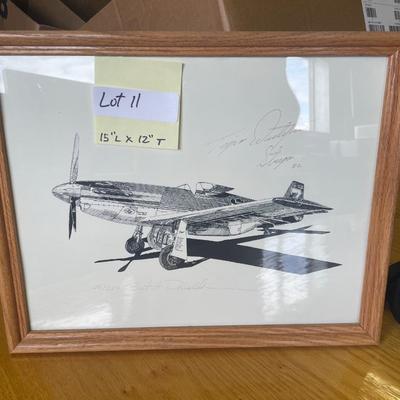 Framed Burt Donald Airplane Art