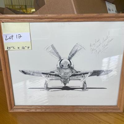 Framed Burt Donal Airplane Art