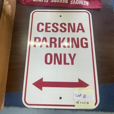 Metal Cessna Parking Only Sign
