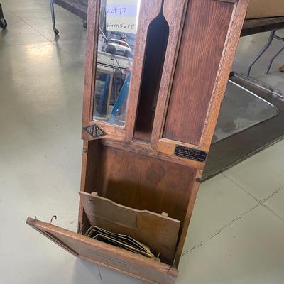 Antique Wood Serv-A-Towl Cabinet - 4 Digit Phone Number - Reno Laundry