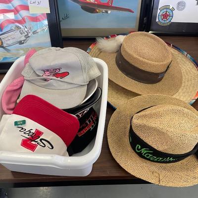 Lot of Assorted Hats & Air Racing Themed Ball Caps