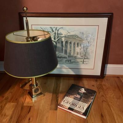 University of Georgia Book, Table Lamp, and Framed Art (M-KW)