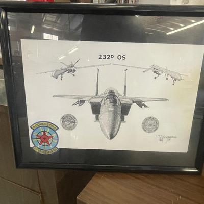 Framed Jet/Drone Art 232D OS - Agressors 65th Squadron - Aviation Art
