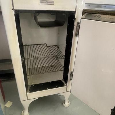 Antique GE White Ice Box - Refrigerator