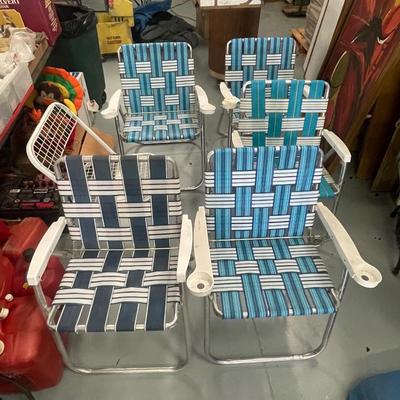 6 Aluminum Vintage Folding Patio Chairs