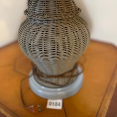 Blue whicker table lamp