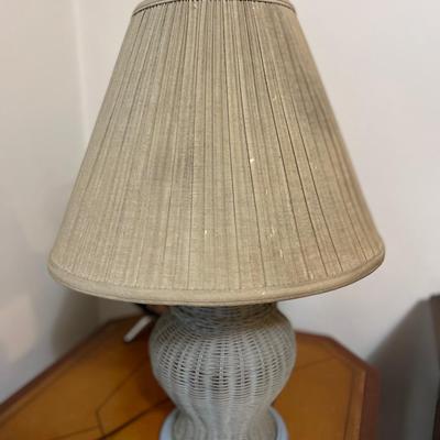 Blue whicker table lamp