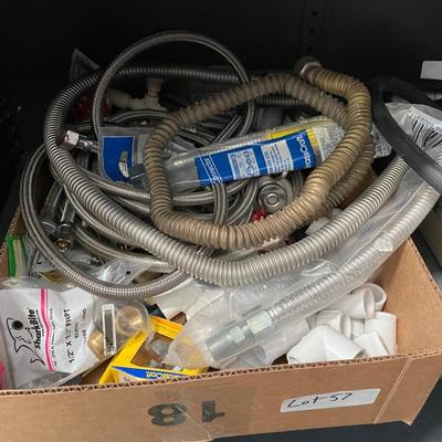 Shelf of Plumbing Components - 3 Boxes