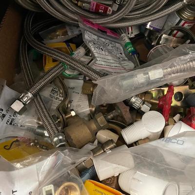 Shelf of Plumbing Components - 3 Boxes