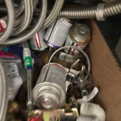 Shelf of Plumbing Components - 3 Boxes