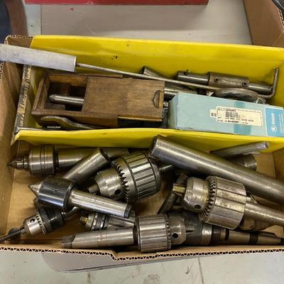 Box of Lathe Components - Lathe Chucks