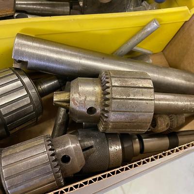 Box of Lathe Components - Lathe Chucks