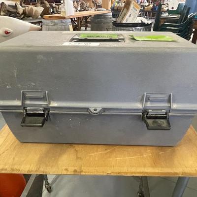 Empty Gray Plastic Tool Box