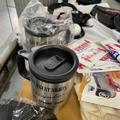 Box of Promotional Items - Hats, Mugs, Golf Balls