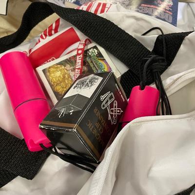 Box of Promotional Items - Hats, Mugs, Golf Balls