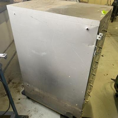 6 Drawer rolling Metal Cabinet w/lock bar 47"t x 19"w x 28.5"d