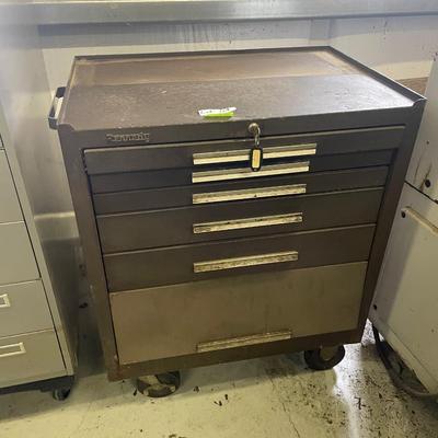 Kennedy Locking Rolling metal Tool Cart w/4 drawers & Cabinet