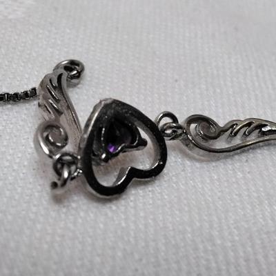 Unique Vintage Amethyst 16" 925 Necklace