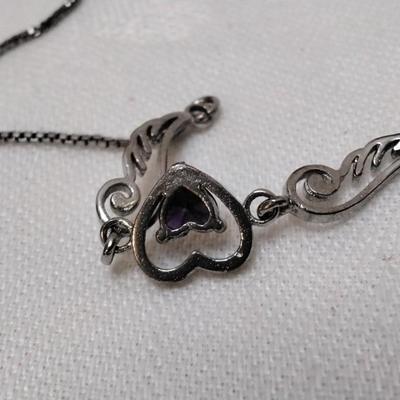 Unique Vintage Amethyst 16" 925 Necklace
