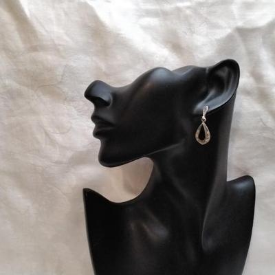 Vintage Onyx And Marcasite 925 Earrings