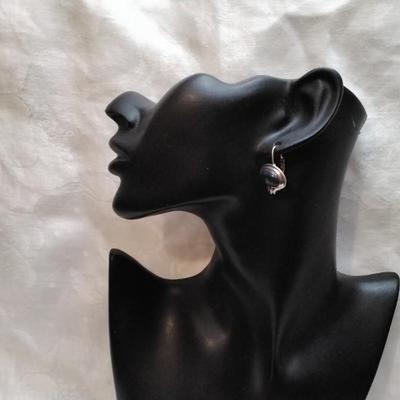 Vintage One of a Kind Lapis Lazuli With Areas of Pyrite (Fools Gold) 925 Earrings