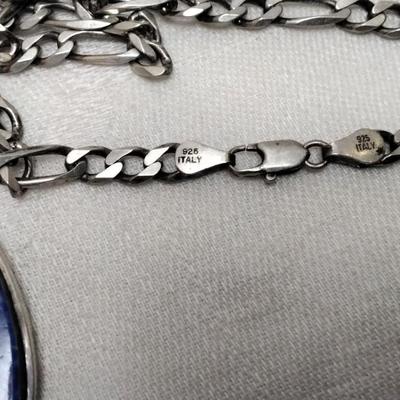 Sodalite On An Italian 925 20" Necklace