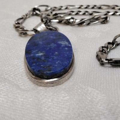 Sodalite On An Italian 925 20" Necklace