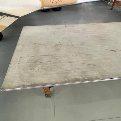 Extra Long Rolling Work Table w/laminate top on Wood Base - 16' L x 47" W  32"t