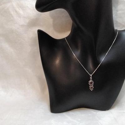 Vintage Rhodolite Garnet 18" 925 Necklace