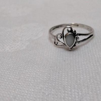 Vintage Milky Quartz 925 Ring Size 7.5