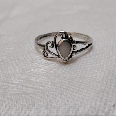 Vintage Milky Quartz 925 Ring Size 7.5