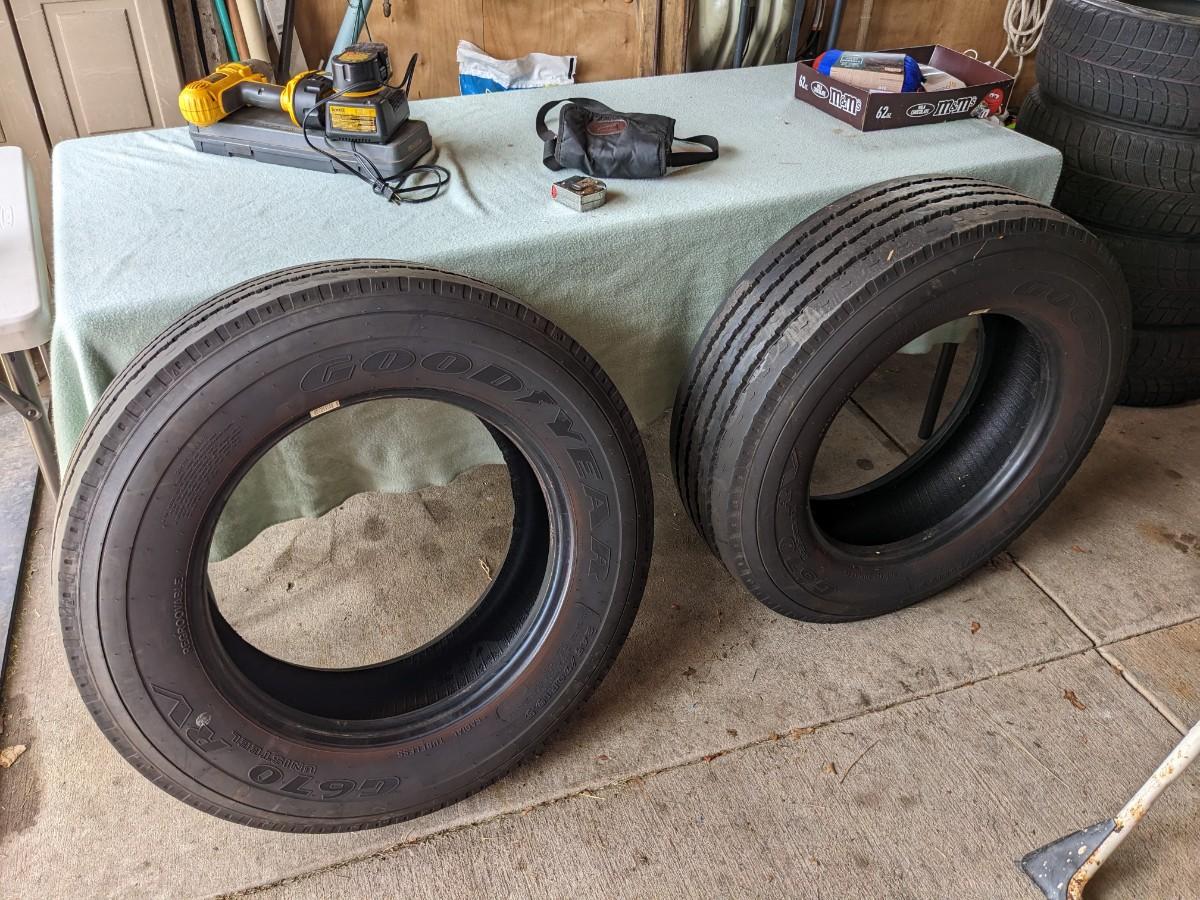 2 New Goodyear G670 RV Tires 245/70R19.5