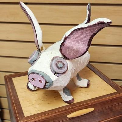 Wooden Art Pig #1