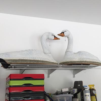 2 Mute Pond Swan Decoys
