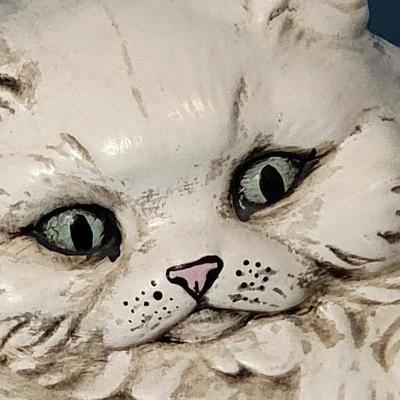 Large Ceramic Cat with Yarn