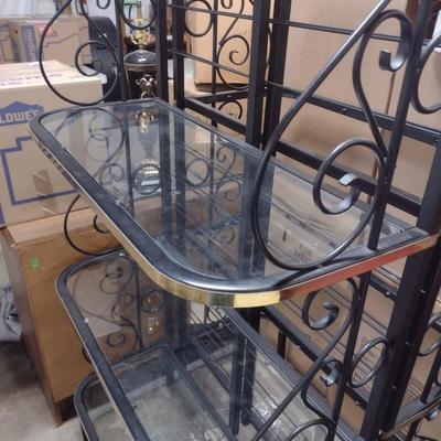 Metal Frame and Glass Shelf Baker's Rack Choice A