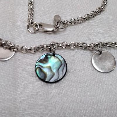 Fun, Funky Abalone 925 15" Necklace