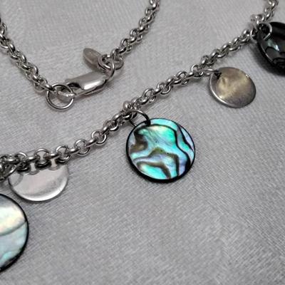 Fun, Funky Abalone 925 15" Necklace