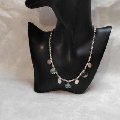 Fun, Funky Abalone 925 15" Necklace
