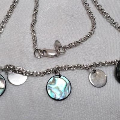 Fun, Funky Abalone 925 15" Necklace