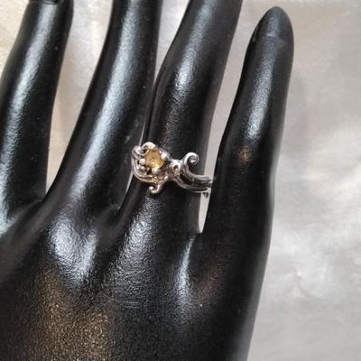 Antique Citrine 925 Ring Size 5.5